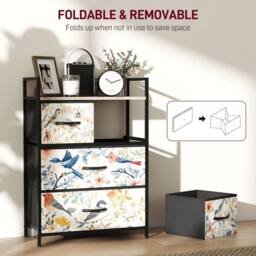 STILVORA Chest of Drawers 4 Drawer with wooden structure Multicolour in White - thumbnail 7