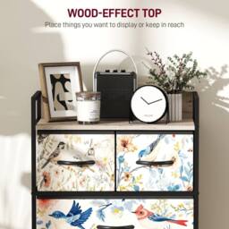 STILVORA Chest of Drawers 4 Drawer with wooden structure Multicolour in White - thumbnail 6