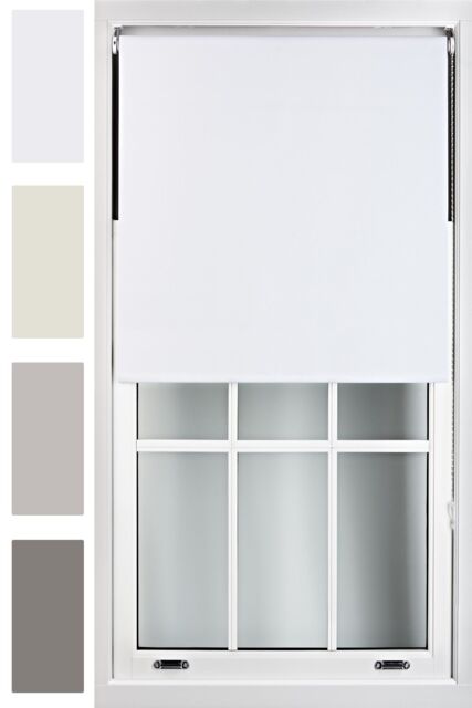Furnished Roller Blind 100% Blackout Fabric Privacy Window Blinds in White - Size: 75 cm width x 210 cm drop - image 1