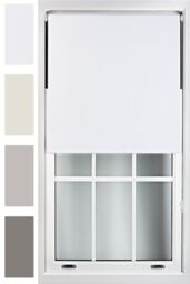 Furnished Roller Blind 100% Blackout Fabric Privacy Window Blinds in White - Size: 75 cm width x 210 cm drop - thumbnail 1