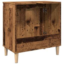 Berkfield Home Sink Cabinet Old Wood 58x33x60 cm Engineered Wood in Brown - Size: 58 x 33 x 60 cm - thumbnail 7