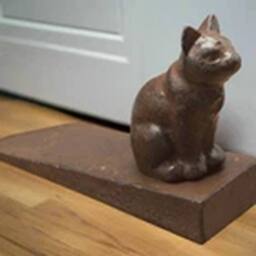 EONLION Vintage Cast Iron Cat Door Stop Heavy Duty Rustic Brown - thumbnail 4