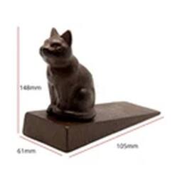 EONLION Vintage Cast Iron Cat Door Stop Heavy Duty Rustic Brown - thumbnail 2
