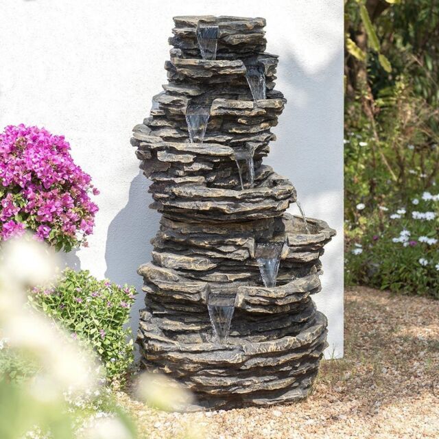 Primrose Rock Pool Water Feature Fountain 8 Tier Waterfall Natural Stone Effect - image 1