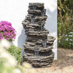 Primrose Rock Pool Water Feature Fountain 8 Tier Waterfall Natural Stone Effect - thumbnail 1