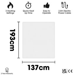 Dreamcatcher Luxury Polyester Electric Blanket Heated Fully Fitted Under Blanket 3 Heat Settings - Single/Double/King/Super King - Size: Double - thumbnail 2