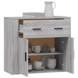Berkfield Home Sideboard Grey Sonoma 80x33x70 cm Engineered Wood - Size: 80 x 33 x 70 cm - thumbnail 8