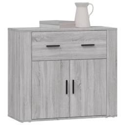 Berkfield Home Sideboard Grey Sonoma 80x33x70 cm Engineered Wood - Size: 80 x 33 x 70 cm - thumbnail 7