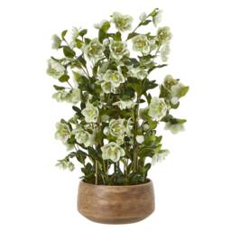 Hill Interiors Hellebore Artificial Potted Plant 85cm x 52cm x 52cm in Green - Size: 85 cm x 52 cm x 52 cm - thumbnail 2