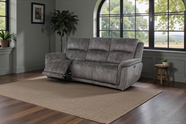 META Sofa Majestik 3 Seater Power Recliner in Dark Grey - image 1