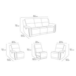 META Sofa Majestik 3 Seater Power Recliner in Dark Grey - thumbnail 5