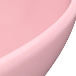 Berkfield Home Luxury Basin Oval-shaped Matt Pink 40x33 cm Ceramic - thumbnail 5