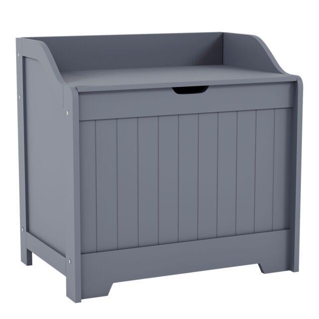 Home Discount Bath Vida Freestanding Functional Laundry Chest Bathroom Storage in Grey - image 1