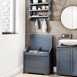 Home Discount Bath Vida Freestanding Functional Laundry Chest Bathroom Storage in Grey - thumbnail 2