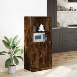 Berkfield Home Kitchen Cabinet Smoked Oak 57x41.5x131.5 cm Engineered Wood in Brown - thumbnail 2