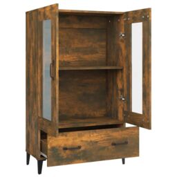 Berkfield Home Highboard Smoked Oak 70x31x115 cm Engineered Wood in Brown - Size: 70 x 31 x 115 cm - thumbnail 6