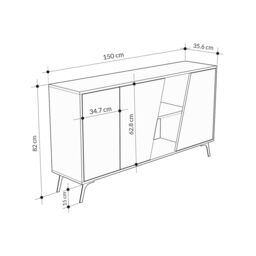 Decortie Doors Sideboard' Modern Sideboard Cabinet Storage Console in White - Size: 2 Pack - thumbnail 5