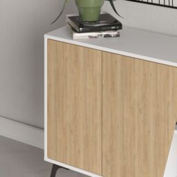Decortie Doors Sideboard' Modern Sideboard Cabinet Storage Console in White - Size: 2 Pack - thumbnail 6
