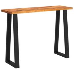 Berkfield Home Console Table with Live Edge 110x35x80 cm Solid Wood Acacia in Brown - Size: 110 x 35 x 80 cm - thumbnail 2