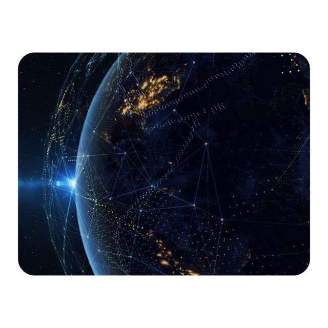 Benjamin Tate Design Connection Lines Around Earth Globe Blanket in Natural - Size: 120 cm x 150 cm - image 1