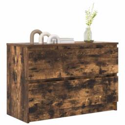 Berkfield Home TV Cabinet Smoked Oak 80x35x54 cm Engineered Wood in Brown - Size: 80 x 35 x 54 cm - thumbnail 4