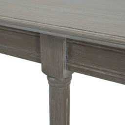 Wyld Haus Laurelbrook Large Console Table Grey Wood with Woven Rattan Shelf - thumbnail 6
