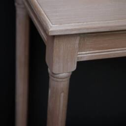 Wyld Haus Laurelbrook Large Console Table Grey Wood with Woven Rattan Shelf - thumbnail 4