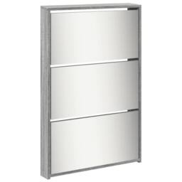 Berkfield Home Shoe Cabinet with Mirror 5-Layer Grey Sonoma 63x17x169.5 cm - thumbnail 6