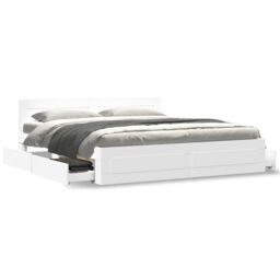 Berkfield Home Bed Frame with Headboard without Mattress White 200x200 cm - thumbnail 4