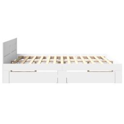 Berkfield Home Bed Frame with Headboard without Mattress White 200x200 cm - thumbnail 6