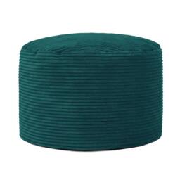 icon Milano Bean Bag Footstool Corduroy Round Pouffe in Teal - thumbnail 3