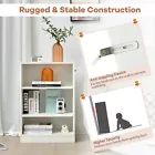Costway 3-Tier Adjustable Bookcase Bookshelf Modern Display Cabinet w/ Anti-toppling Device in White - thumbnail 3