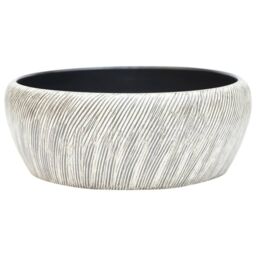 Berkfield Home Countertop Basin Black & Grey Round Œ¶41x14 cm Ceramic - Size: 41x14 cm - thumbnail 2