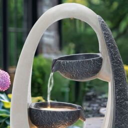 Charles Bentley Loire Cascading Water Feature - Mains Powered in Grey - thumbnail 2