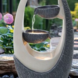 Charles Bentley Loire Cascading Water Feature - Mains Powered in Grey - thumbnail 4