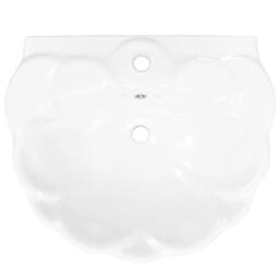 Berkfield Home Elegant Freestanding Basin with Pedestal Ceramic White 580x510x200mm - thumbnail 6