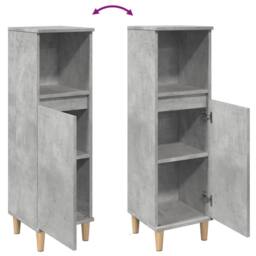 Berkfield Home Bathroom Cabinet Concrete Grey 30x30x100 cm Engineered Wood - Size: 30 x 30 x 100 cm - thumbnail 8