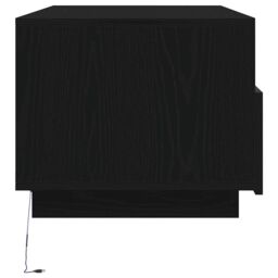Berkfield Home Coffee Table with LED Lights Black Oak 90x49x40 cm - Size: 90 x 49 x 40 cm - thumbnail 7