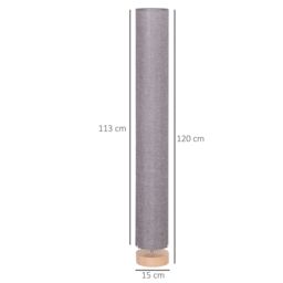 HOMCOM 120 cm Tall Floor Lamp for Warm Lighting in Living space Fabric Shade in Grey - thumbnail 3