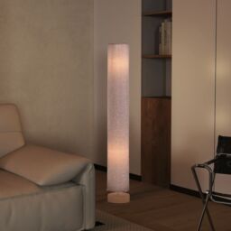 HOMCOM 120 cm Tall Floor Lamp for Warm Lighting in Living space Fabric Shade in Grey