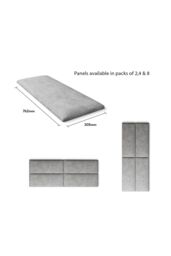 Aspire EasyMount Wall Mounted Upholstered Panels, Modular DIY Headboard in Kimiyo Linen Fabric (Pack of 4) in Silver - thumbnail 5