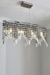 BHS Lighting Esme Diner Pendant Ceiling Light in Silver - thumbnail 1