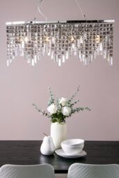 BHS Lighting Esme Diner Pendant Ceiling Light in Silver - thumbnail 4