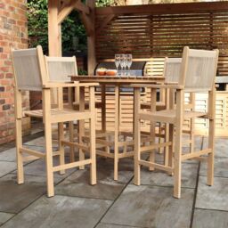 Royalcraft Roma 4 Seat Rope Bar Set with High Chairs in Beige - thumbnail 2