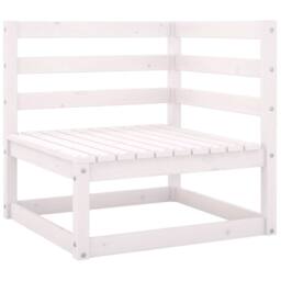 Berkfield Home 6 Piece Garden Lounge Set White Solid Wood Pine - thumbnail 4