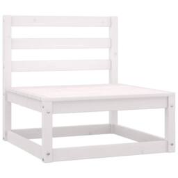 Berkfield Home 6 Piece Garden Lounge Set White Solid Wood Pine - thumbnail 6