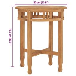 Berkfield Home Durable Bistro Table Ã˜60x60 cm Solid Teak Wood in Brown - Size: 60x60 cm - thumbnail 6