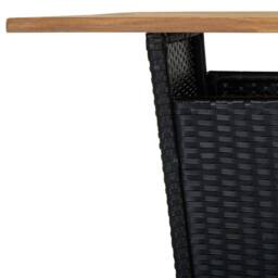 Berkfield Home Bar Table Black 80x80x110 cm Poly Rattan & Solid Acacia Wood - Size: 80 x 80 x 110 cm - thumbnail 5