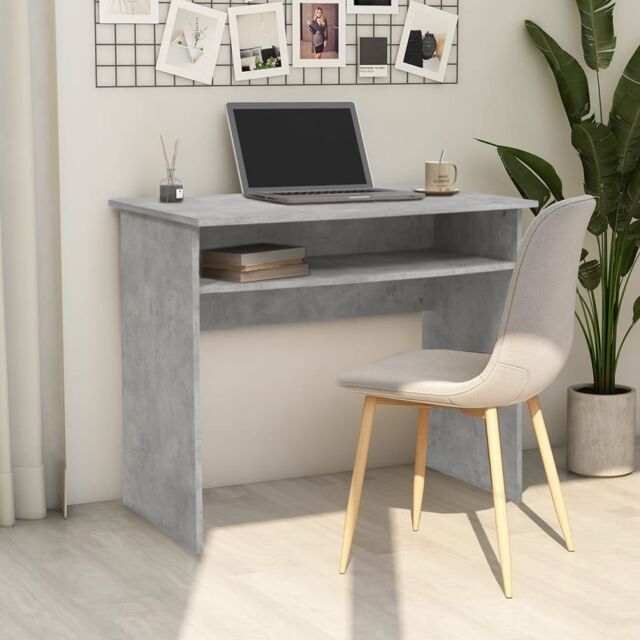 Berkfield Home Desk Concrete Grey 90x50x74 cm Engineered Wood - Size: 90 x 50 x 74 cm - image 1