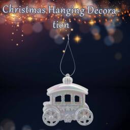 VFM e-Store Christmas Carriage Hanging Decoration 11cm x 5cm Silver X 1 - Size: 11 cm x 5 cm - thumbnail 3